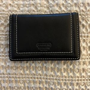 Vintage black leather Coach  mini wallet